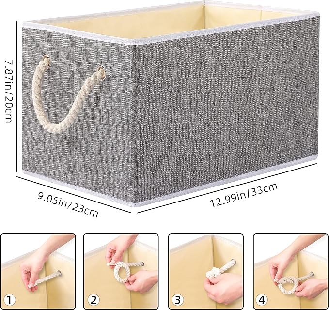 Yawinhe Foldable Storage Basket 3-Pack, Large Fabric Bins - Image 4