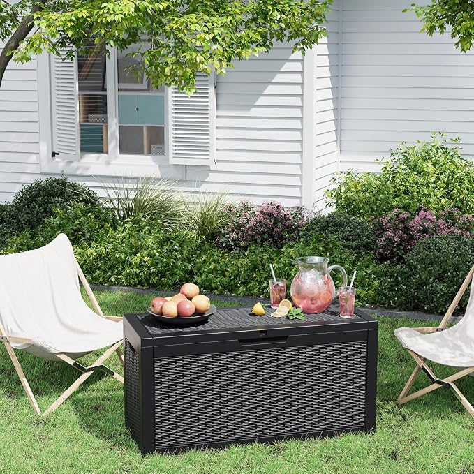 70 Gallon Outdoor Storage Deck Box Waterproof, Large Resin Storage Container - Image 7