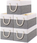 Yawinhe Foldable Storage Basket 5-Pack, Large Fabric Bins by Yawinhe