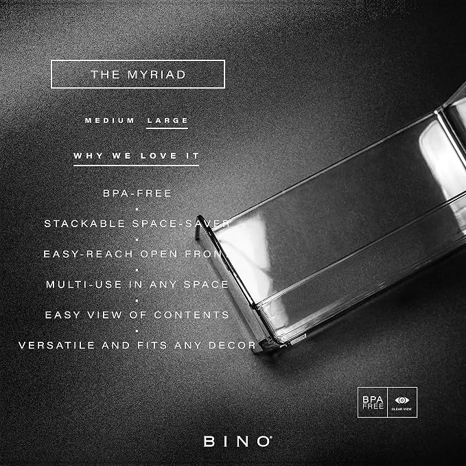 BINO | Stackable Plastic Storage Bins, Large - Image 2